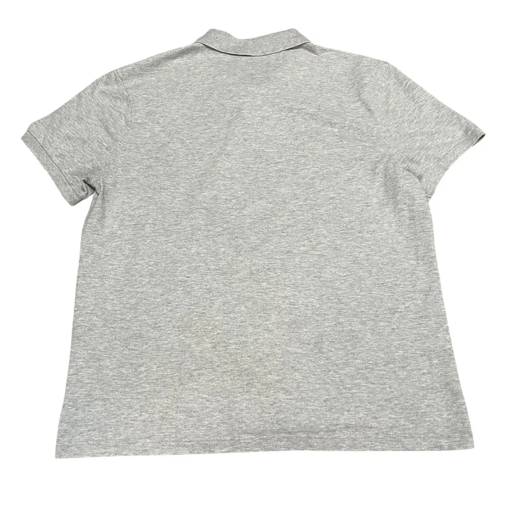 J.Crew Men's Heather Gray Untucked‎ Fit Flex Pique Polo Shirt | Size Large